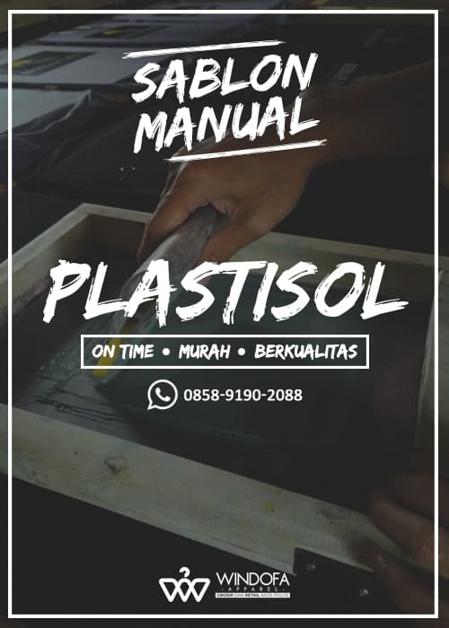 Jasa Sablon Kaos Manual PLASTISOL REGULAR