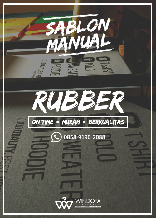 Jasa Sablon Kaos Manual RUBBER REGULAR