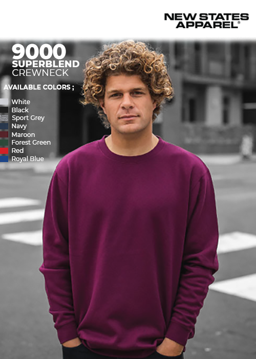 Jaket NEW STATES APPAREL 9000 Super Blend Crewneck Sweatshirt