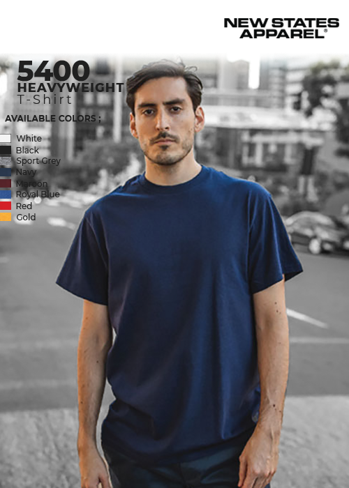 Kaos Polos NEW STATES APPAREL 5400 Heavyweight T-shirt